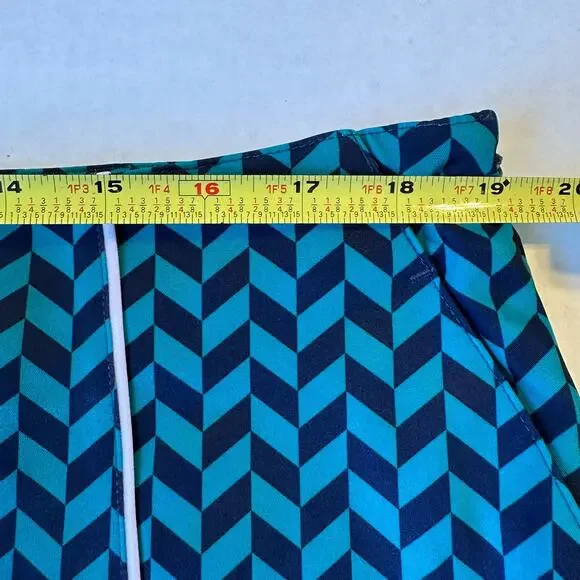 NEW Lady Hagen‎ 17" Long Wrap Golf Skort Size 16-Herringbone Turquoise - Picture 9 of 10